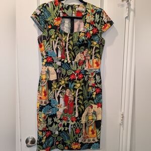 Grace Karin Frida Kahlo Tropical Jungle Sweetheart Bodycon Dress Size M